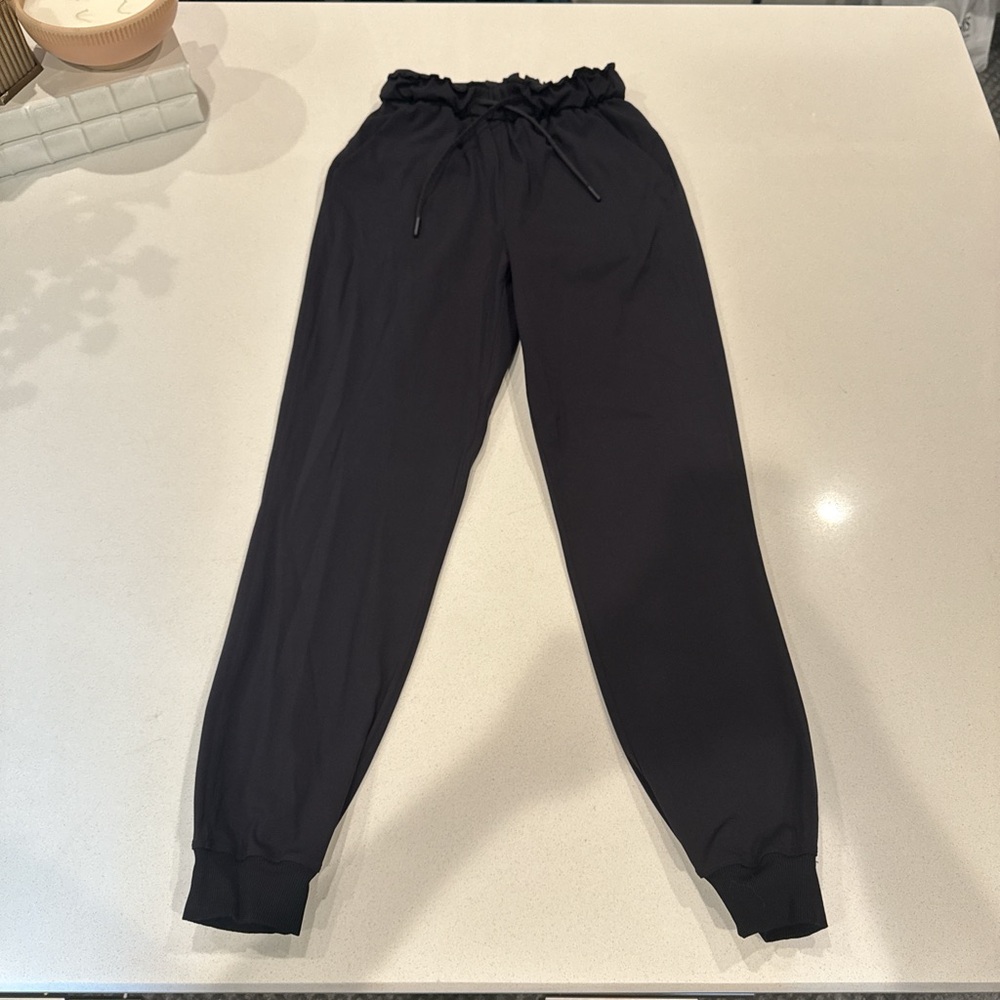 Lululemon Athletica Black Jogger Track Pants with Tapered Cuffs